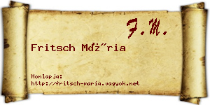Fritsch Mária névjegykártya
